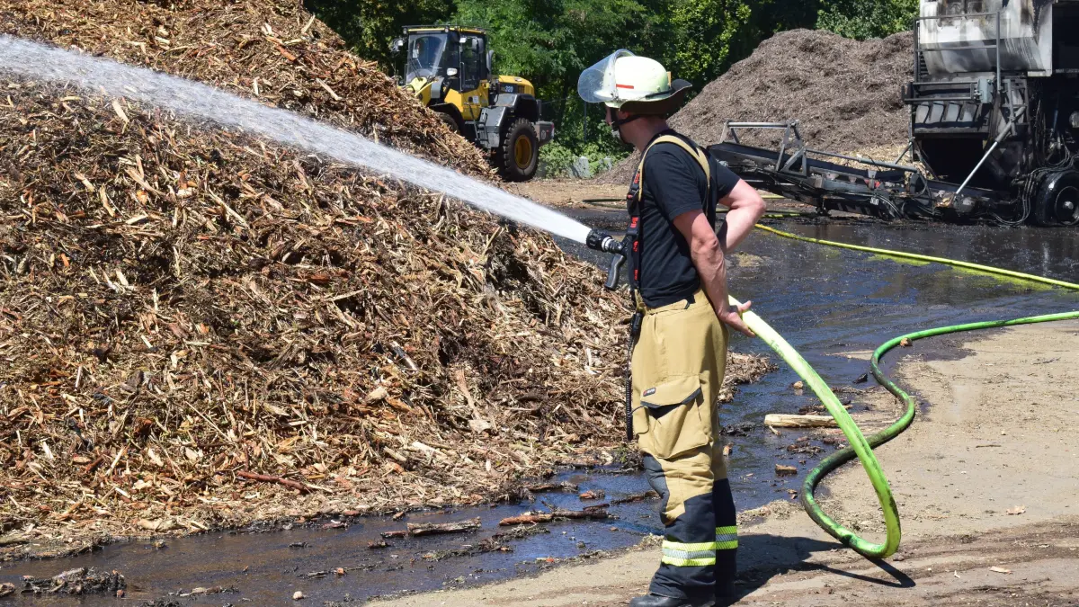 Brand Häckselplatz.