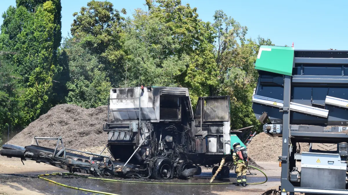 Brand Häckselplatz.