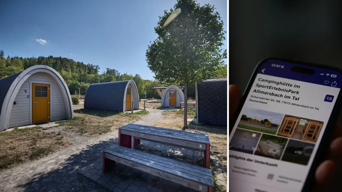 Ein Treffer im Buchungsportal Booking.com: Glampinghütten in Allmersbach
