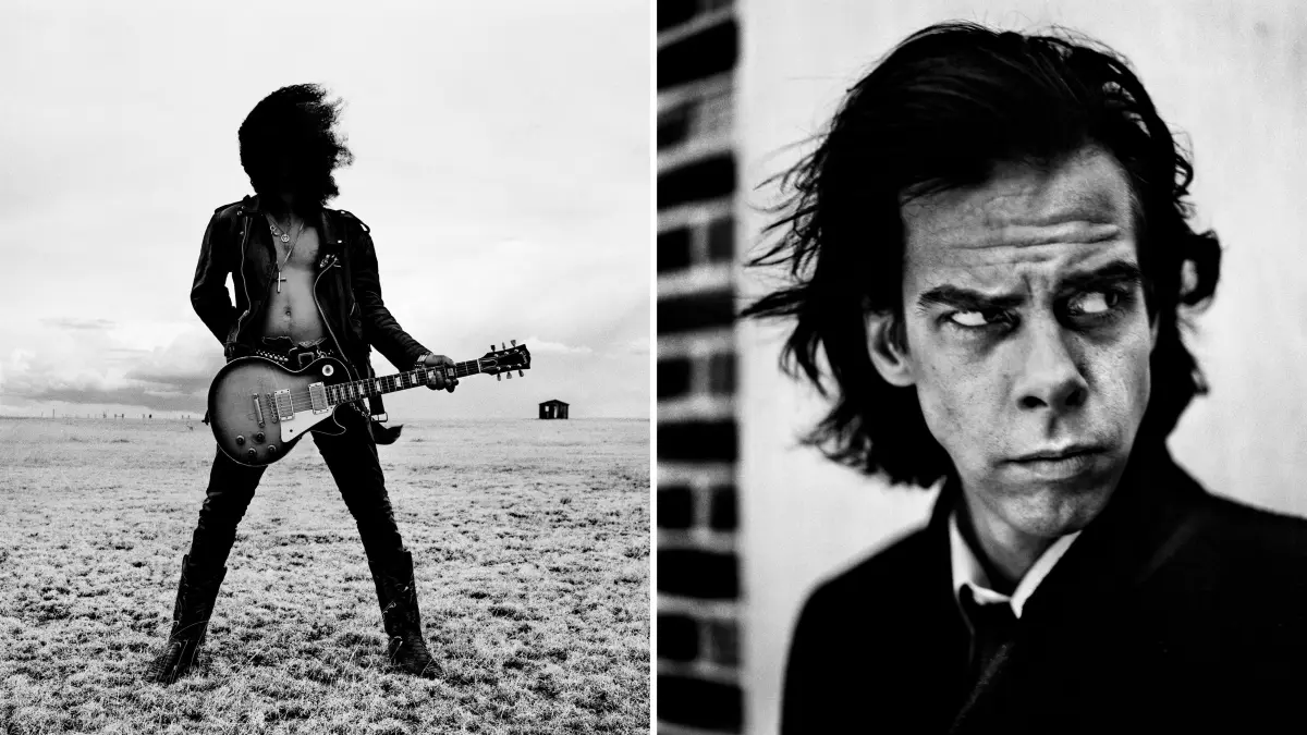 Der etwas andere Rock'n'Roll-Chronist: Slash im Jahr 1992 in Santa Fe (links) und Nick Cave im Jahr 1996 in London