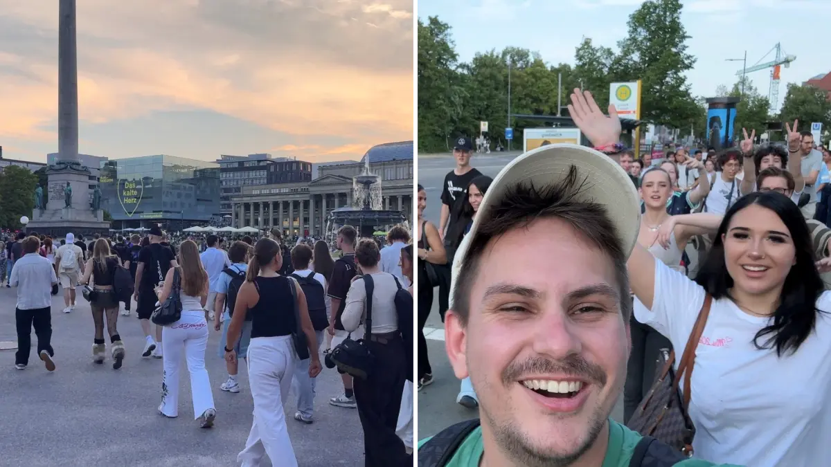 Hunderte spazieren durch Stuttgart: Was klein begann, hat sich nun zu einer großen Community entwickelt. Rechts im Bild: Initiator Tim Weltner.