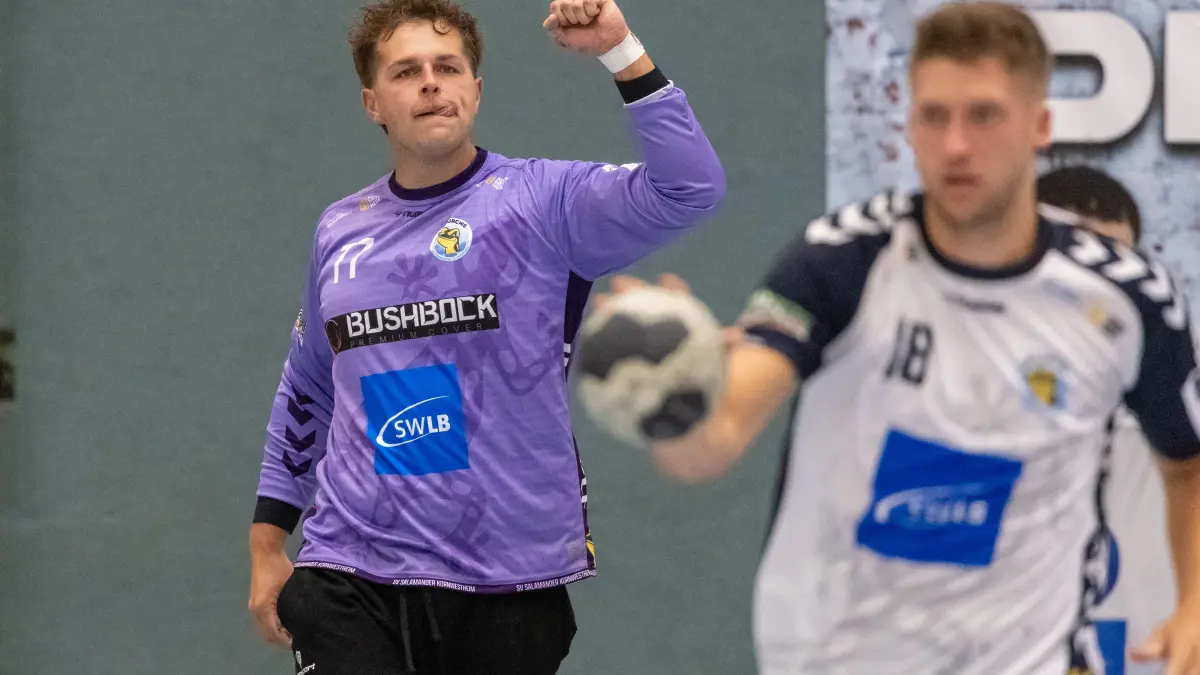 L Sportlicher Höhepunkt Handball-Drittligist SV Kornwestheim empfängt DHB-Pokal Rhein Neckar Löwen, 77Jan Tinti, Foto: Andreas Essig