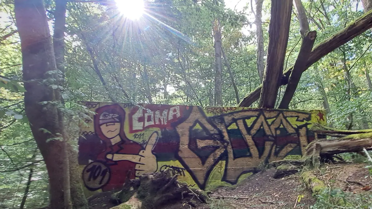 Ehemalige Schießanlage Heukopf/Mähderklinge im Wald zwischen Feuerbach und Weilimdorf