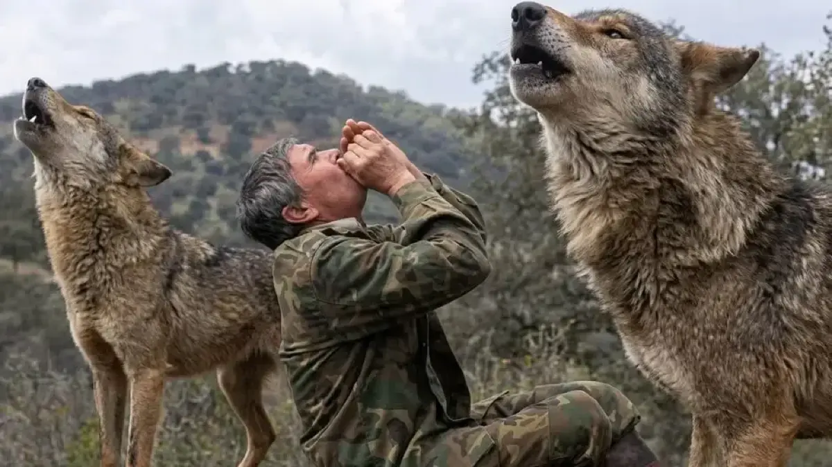Auch als Erwachsener konnte Marcos Rodríguez Pantoja Wolfslaute nachahmen und konnte die Reaktionen der Tiere deuten. Das zeigt der Dokumentarfilm "Entrelobos" aus dem Jahr 2010.