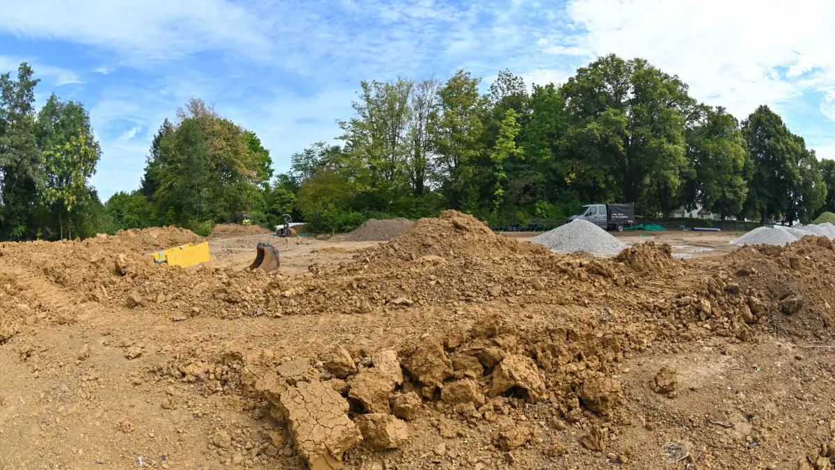 Baustelle für Friedhofserweiterung West in Neuhausen