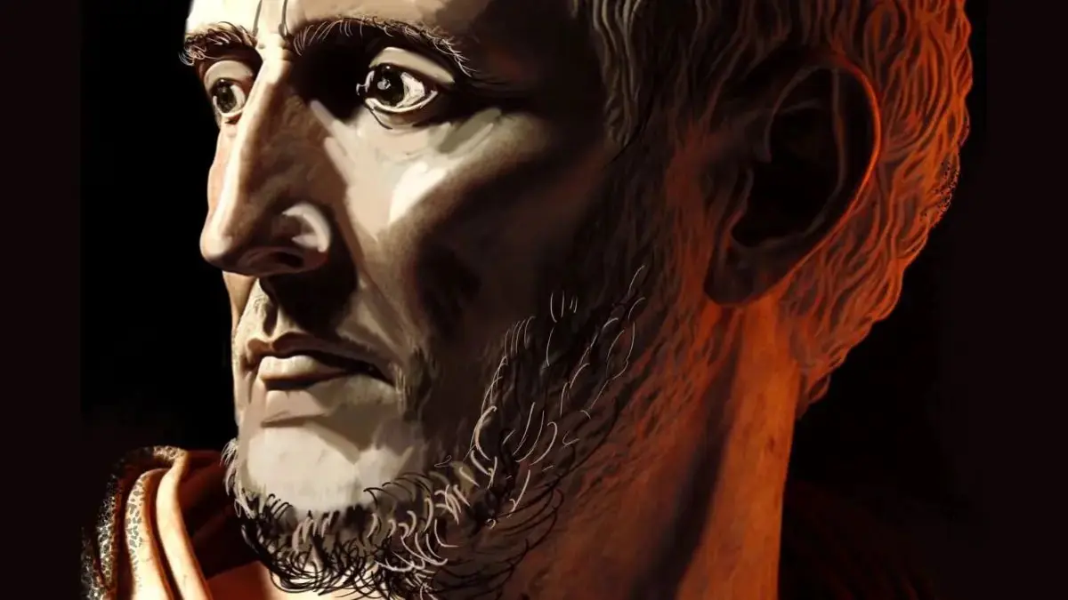 3D-Illustration des römischen Historikers Tacitus