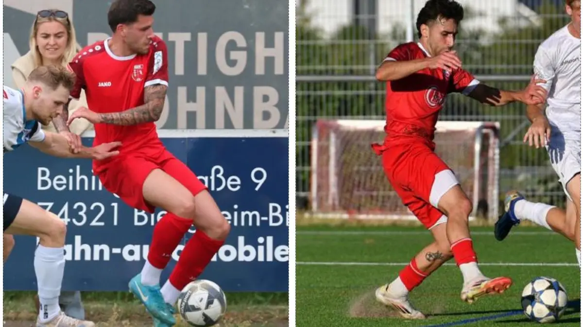 Namen auf dem Calcio-Spielerkarussell: Leon Bauer und Ali Hamdar (von links).