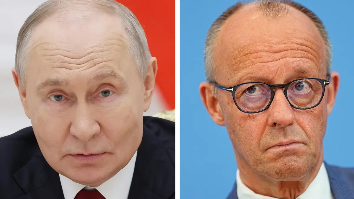 Ist das Tischtuch endgültig zerschnitten? Russlands Präsident Putin und Bundeskanzler Merz (re.).