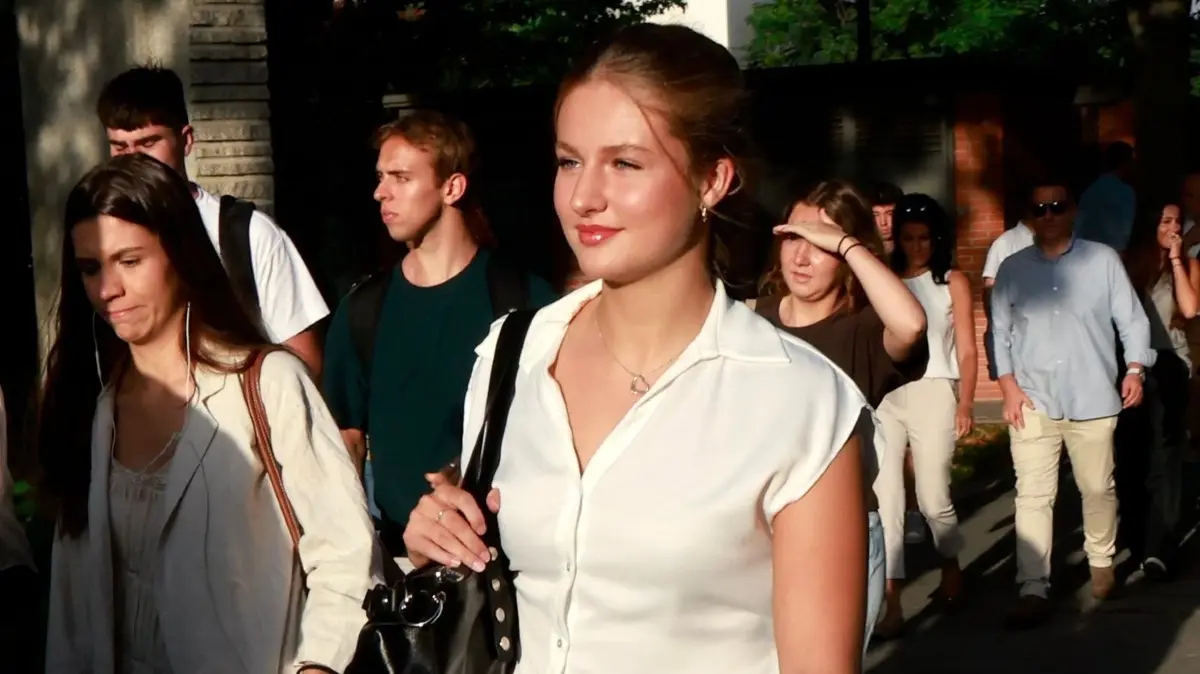 Leonor bei ihrer Ankunft an der Universität Carlos III