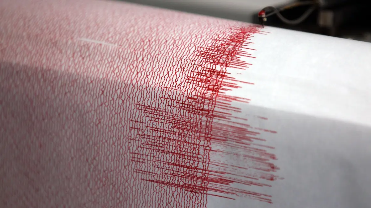 Erdbeben - Seismograph: ARCHIV - 14.02.2011, Nordrhein-Westfalen, Bergisch-Gladbach: Der Seismograph der Erdbebenwarte verzeichnet Ausschläge. (zu dpa: ««Ein bisschen befremdlich» - Erdbeben in der Region Mannheim») Foto: Oliver Berg/dpa +++ dpa-Bildfunk +++