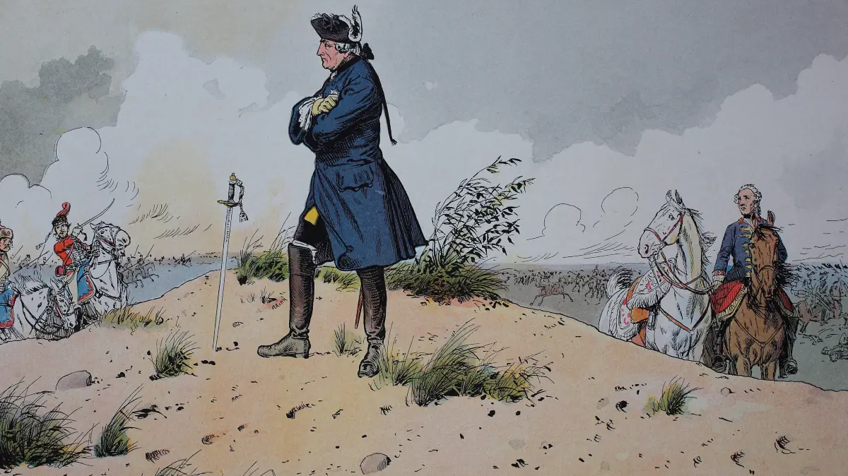 Der preußische König Friedrich II. nach der Schlacht von Kunersdorf am 12. September 1759K.
