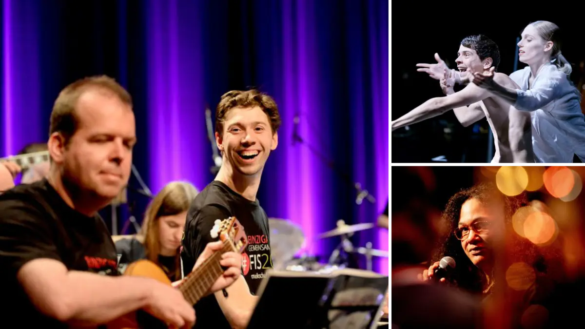 Die Band Vollgas connected aus Fürth spielt am Samstagabend (li.). Anna Harms (ehemals Gauthier Dance) macht einen Workshop, Jenny Sprenger-Müller (rechts unten) ist Sängerin bei Groove Inclusion.