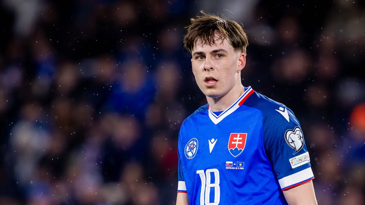 SLOVAKIA - KOSOVO Leo Sauer of Slovakia and Feyenoord during the knockout KO play off of FIFA World Cup, WM, Weltmeisterschaft, Fussball 2026 WM, Weltmeisterschaft, Fussball WM, Weltmeisterschaft, Fussball qualification football match between Slovakia and Kosovo. Narodny futbalovy stadion, National football stadium, Tehelne Pole, Bratislava, Slovakia, March 26, 2026. Photo by Branislav Racko Copyright: xx 080A2438