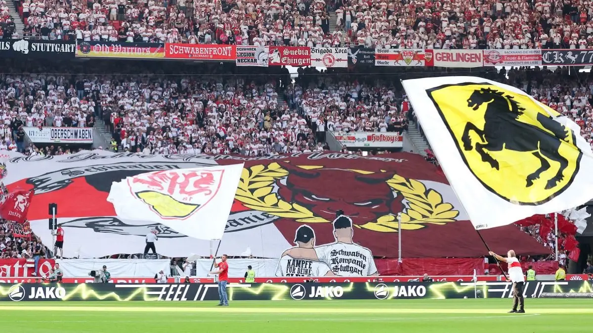 BAU // 19.09.2026, Deutschland, Stuttgart, Fußball Bundesliga,
VfB Stuttgart vs. Borussia Dortmund, Choreografie Schwabenkompanie (VfB)