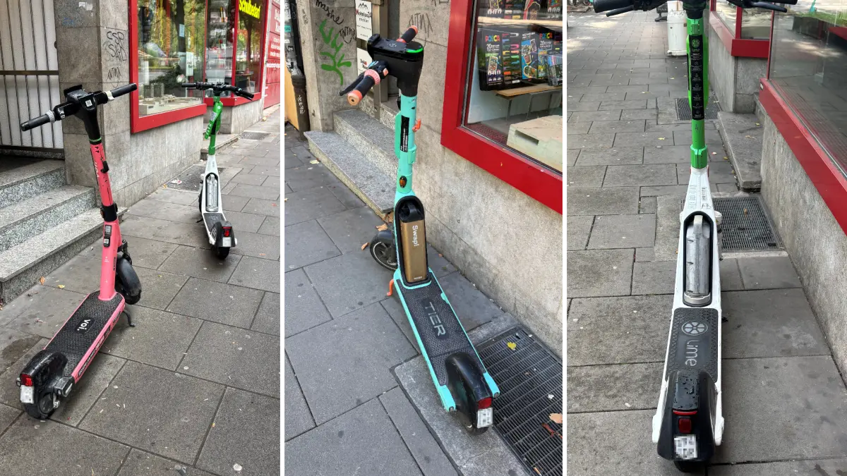Trotz der Verbotszone stehen immer wieder Leihroller vor den Bürogebäude in der Rotebühlstraße.