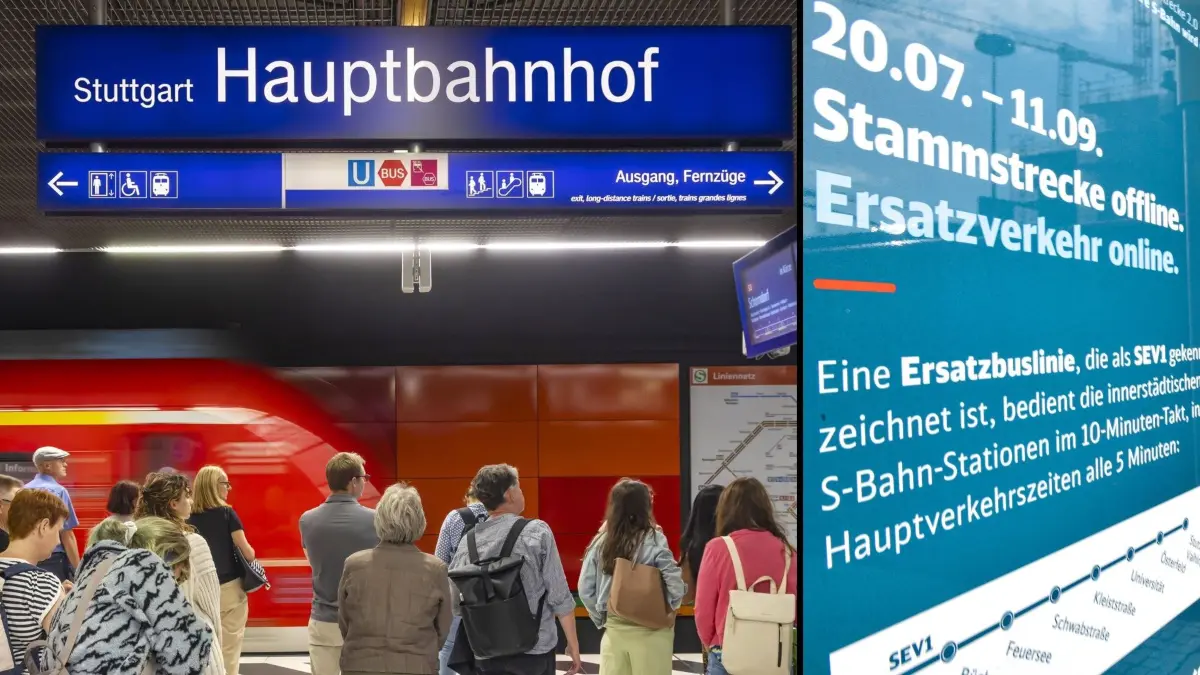 S-Bahn Stuttgart, Collage, Stammstreckensperrung 2026