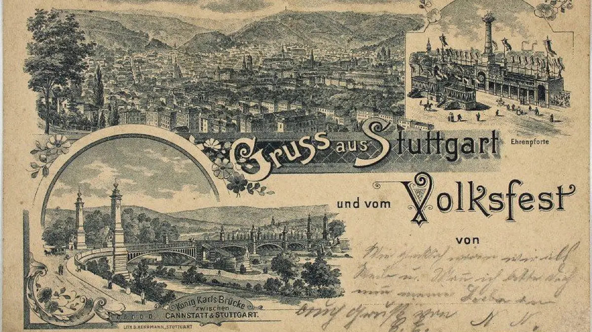 Historische Postkarte vom Cannstatter Volksfest