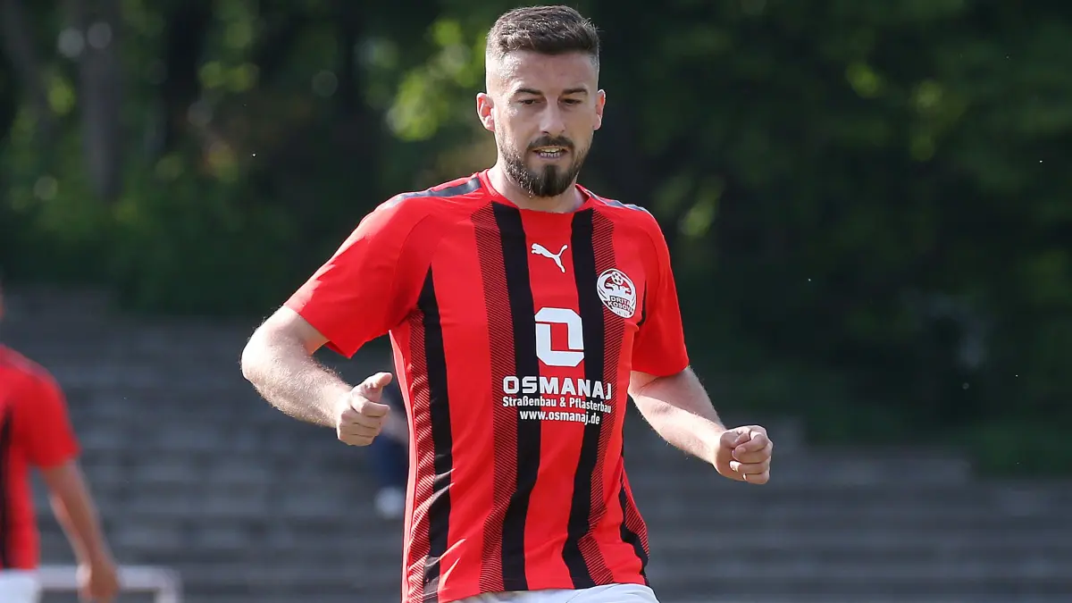 BAU // 03.06.2023, Deutschland, Kornwestheim, Fussball Bezirksliga Enz/Murr
SV Salamander Kornwestheim vs. Drita Kosova Kornwestheim, Drita Trainer Spetim Muzliukaj