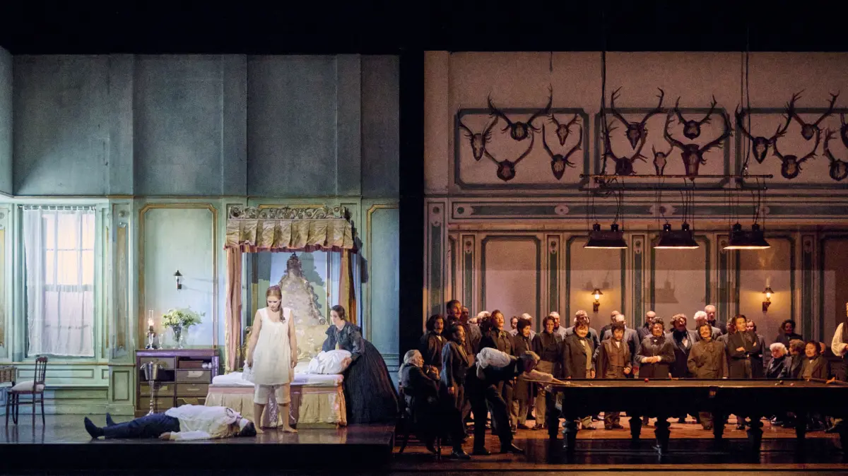 Chelsea Lehnea als Lucia neben Kai Kluge als Edgardo in Lucia di Lammermoor.