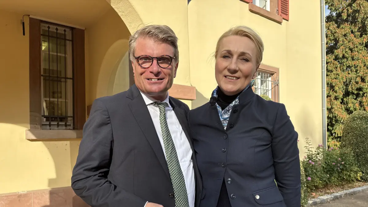 Thomas Bareiß mit seiner Frau Andrea Verpoorten am Samstag in Albstadt-Lautlingen