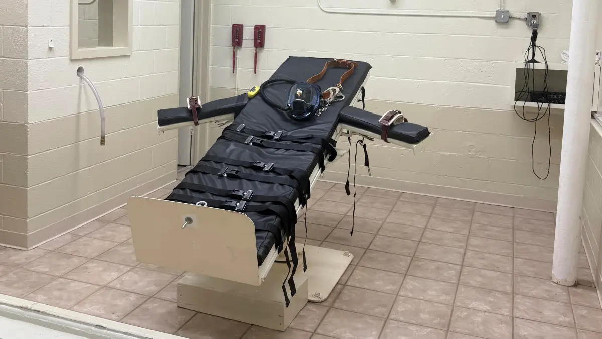 Ein undatiertes Foto, das vom U.S. District Court zur Verfügung gestellt wurde, zeigt die Hinrichtungsstätte in der neuen Hinrichtungskammer im Louisiana State Penitentiary.