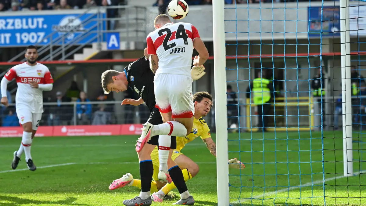 Paderborn, Home-Deluxe-Arena, 10.10.26, GER, Herren, 1.Bundesliga, Saison 2026-2027, SC Paderborn 07 - VfB Stuttgart Bild: Julian CHABOT Stuttgart macht das Tor zum 0:1 DFL regulations prohibit any use of photographs as image sequences and/or quasi-video. Nordrhein-Westfalen Deutschland *** Paderborn, Home Deluxe Arena, October 10, 2026, GER, Men s, 1. Bundesliga, 20262027 Season, SC Paderborn 07 vs. VfB Stuttgart. Photo by Julian CHABOT. Stuttgart scores the goal to make it 01. DFL regulations prohibit any use of photographs as image sequences and/or quasi-video. North Rhine-Westphalia, Germany