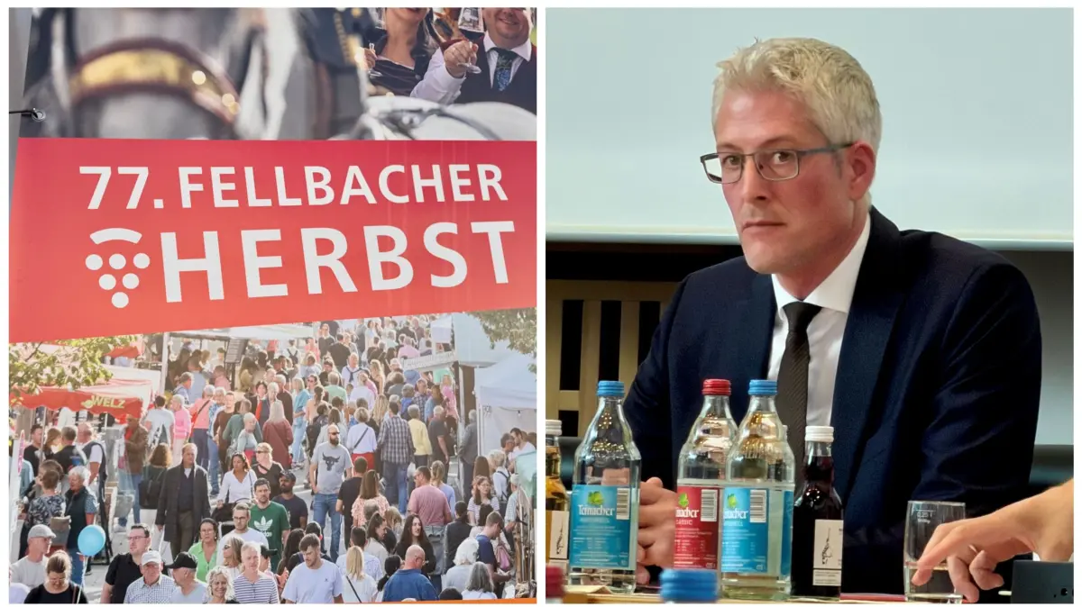 Der Gemeindetagspräsident Steffen Jäger spricht beim Fellbacher Herbst deutliche Worte.