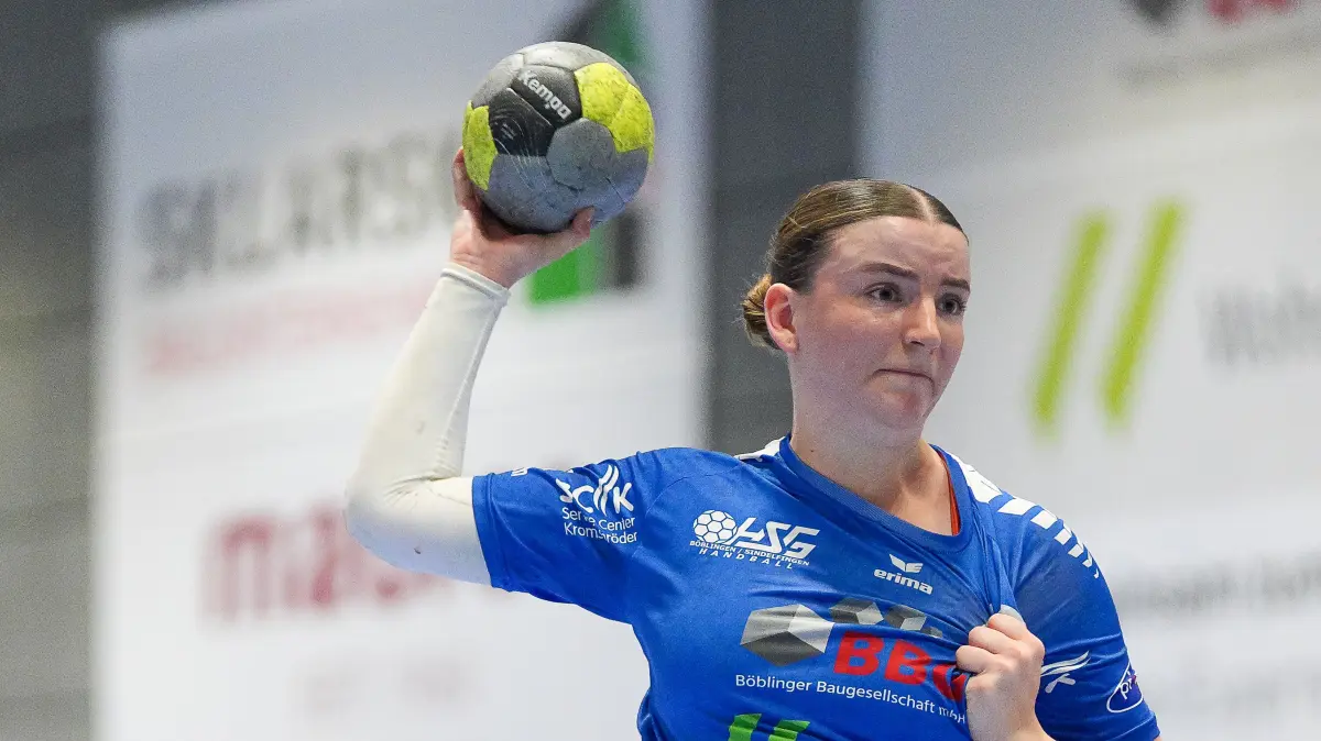 Lena Zeller (HSG Boeblingen/Sindelfingen,#62) im. Angriff ,
HSG Boeblingen/Sindelfingen vs. SG H2Ku Herrenberg, Handball, Oberliga BW Frauen, 20.Spieltag, 2025/2026, 21.03.2026,
Foto: Eibner-Pressefoto/Daniele La Rocca