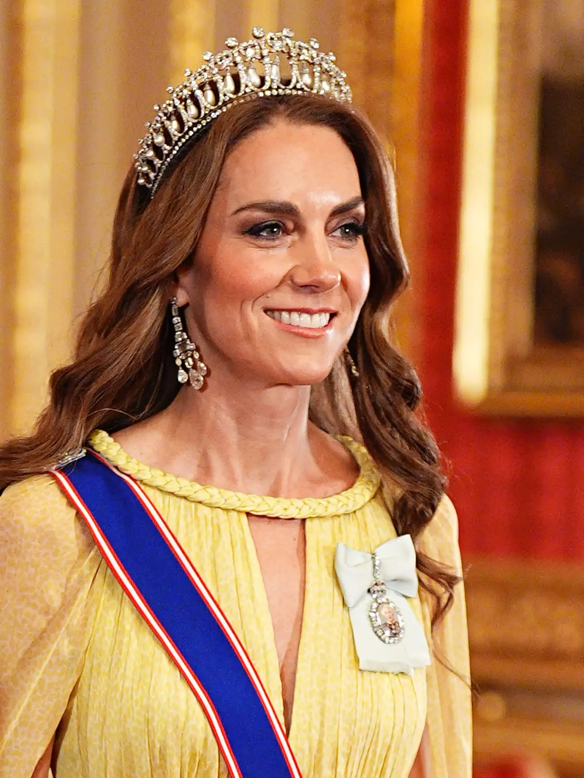BRITAIN-OMAN-ROYALS-DIPLOMACY: Britain's Catherine, Princess of Wales arrives for a State Banquet at Windsor Castle, Windsor, on October 20, 2026, the first day of a three-day State Visit to the United Kingdom by The Sultan of Oman. (Photo by Aaron Chown / POOL / AFP)