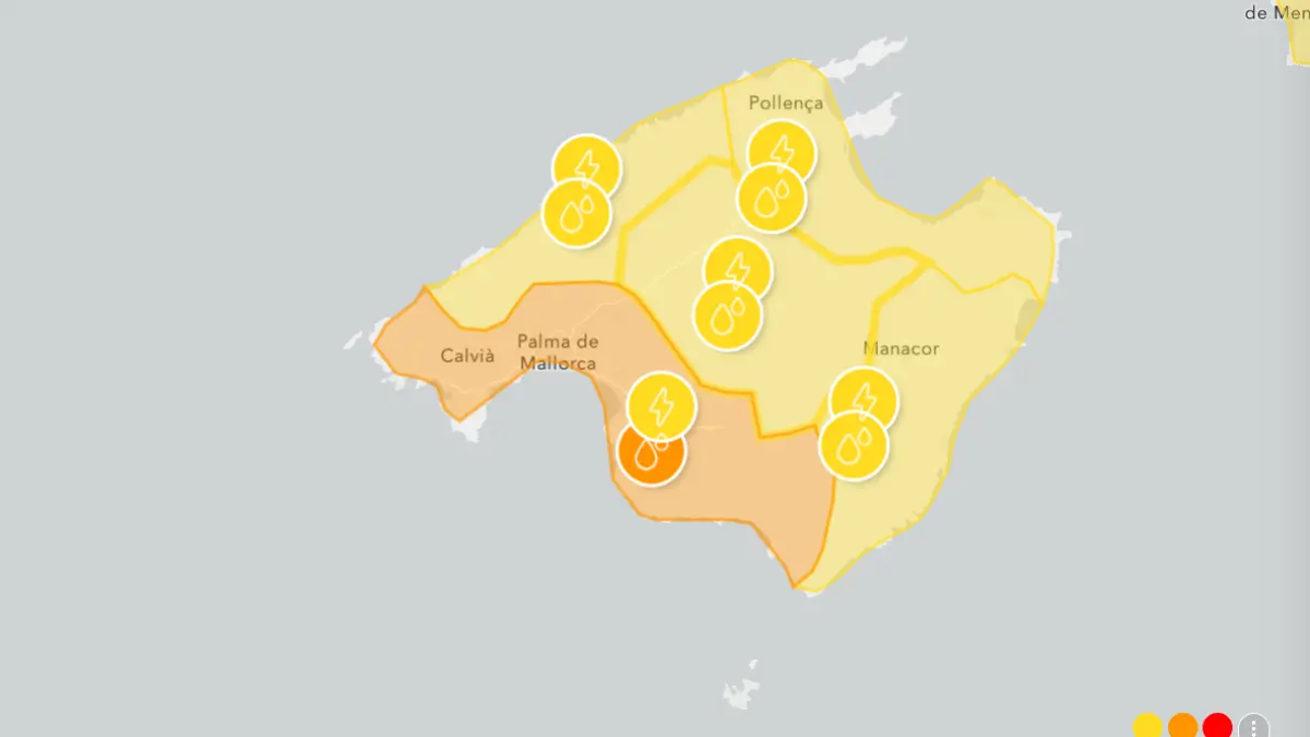 Warnkarte für Mallorca.