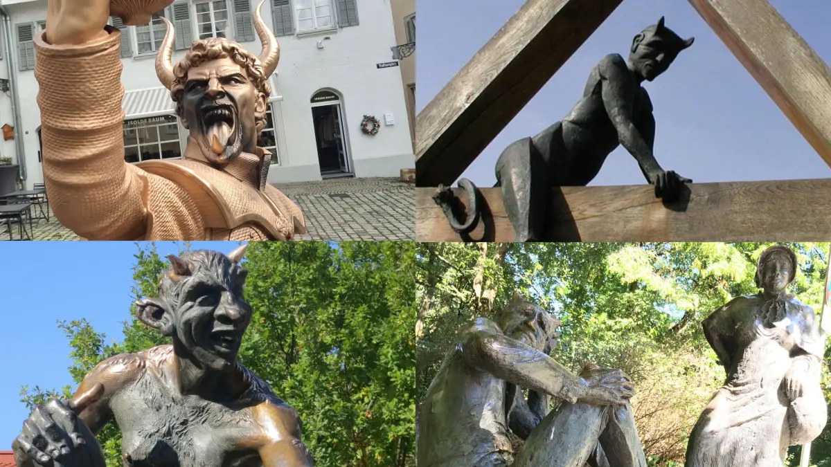 Die Teufel von Esslingen, Dietzenbach, Aachen und Thale (von o.l. im Uhrzeigersinn)