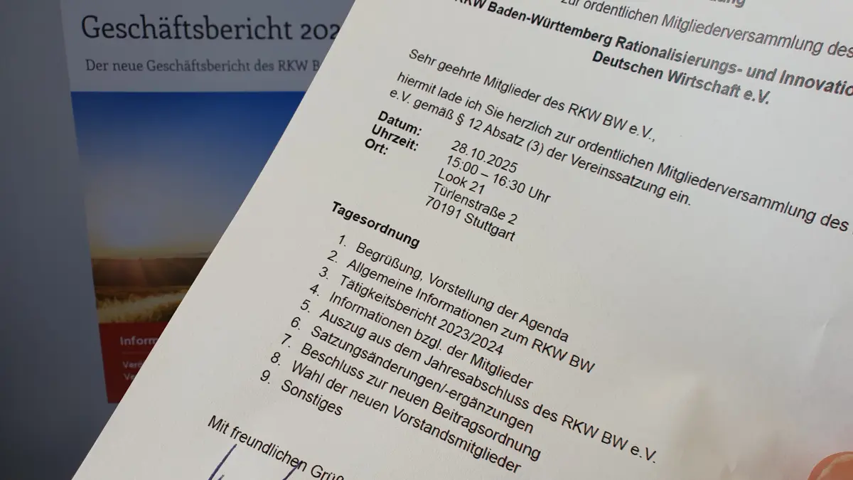 Ganz unscheinbar unter Punkt sieben ist die Beitragserhöhung des RKW angekündigt.